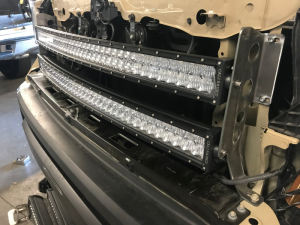 Toyota Tundra Grille Light Bar Kit - Cali Raised LED - 42 Hidden Grille Curved Led Light Bar Brackets Kit - Spot Beam - `14-`21